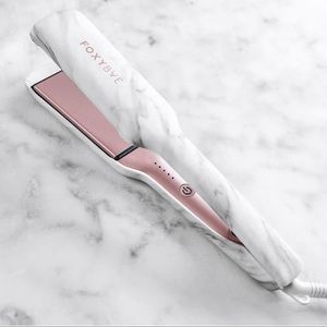 FOXYBAE WHITE MARBLE ROSE GOLD FLAT IRON